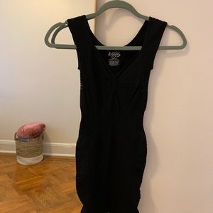 black stretchy bodycon dress from free people